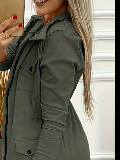 Notched Lapel Trench Coat