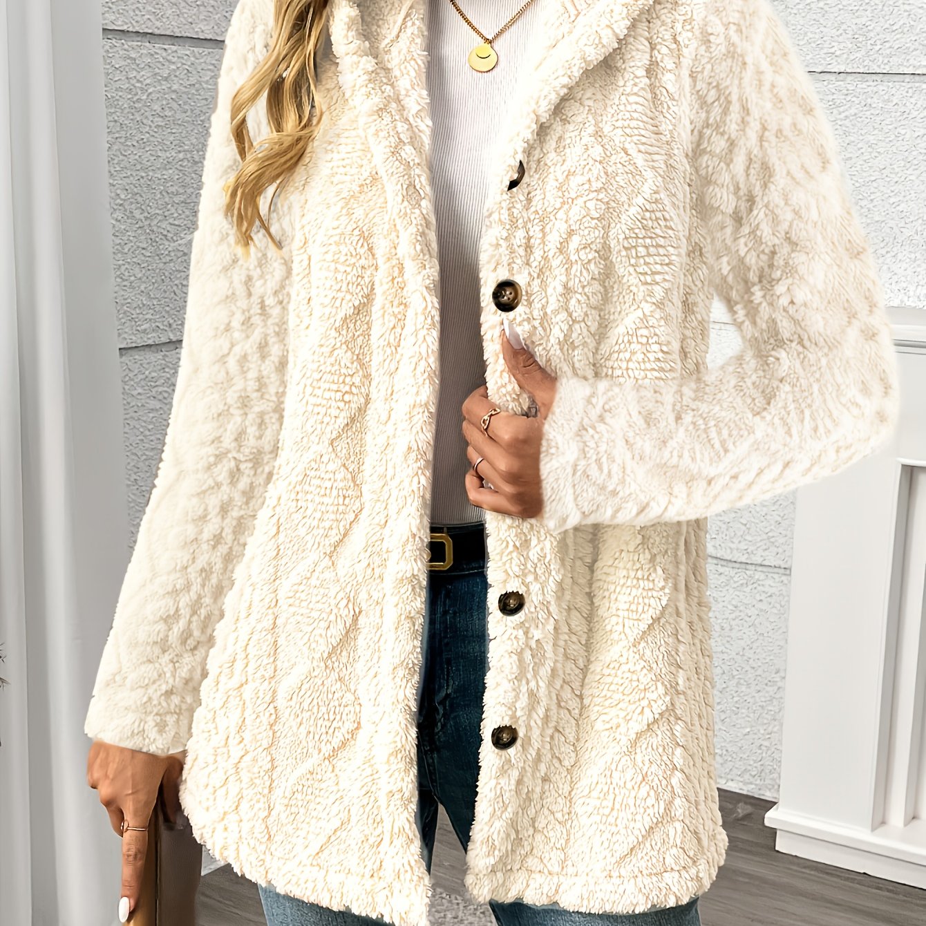 Women’s Plush Faux Fur Coat | Winter Jacket