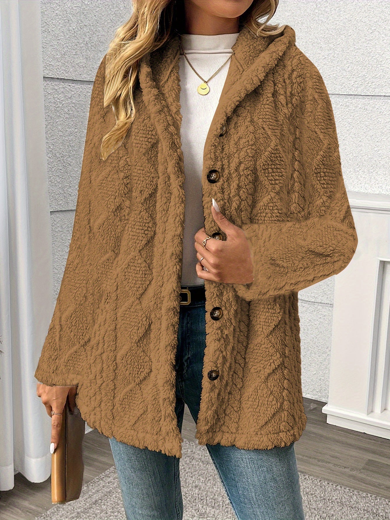 Women’s Plush Faux Fur Coat | Winter Jacket