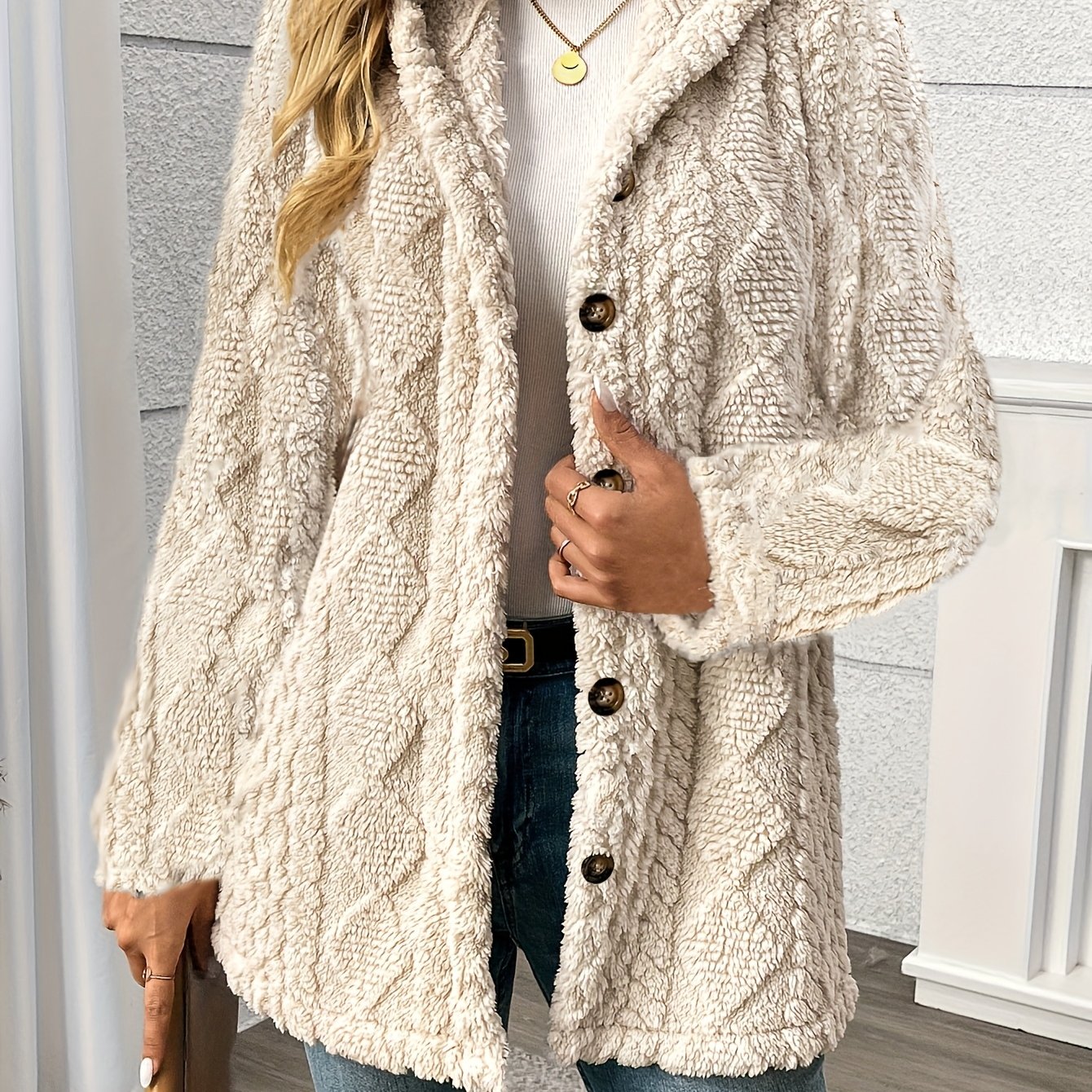 Women’s Plush Faux Fur Coat | Winter Jacket