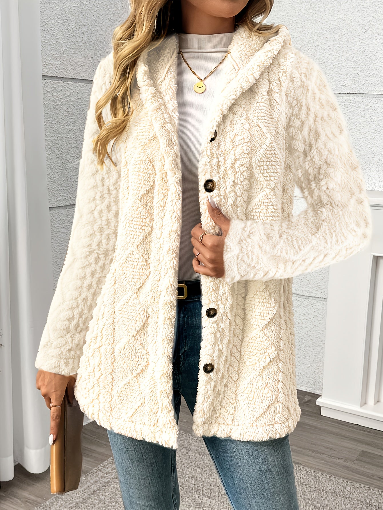 Women’s Plush Faux Fur Coat | Winter Jacket