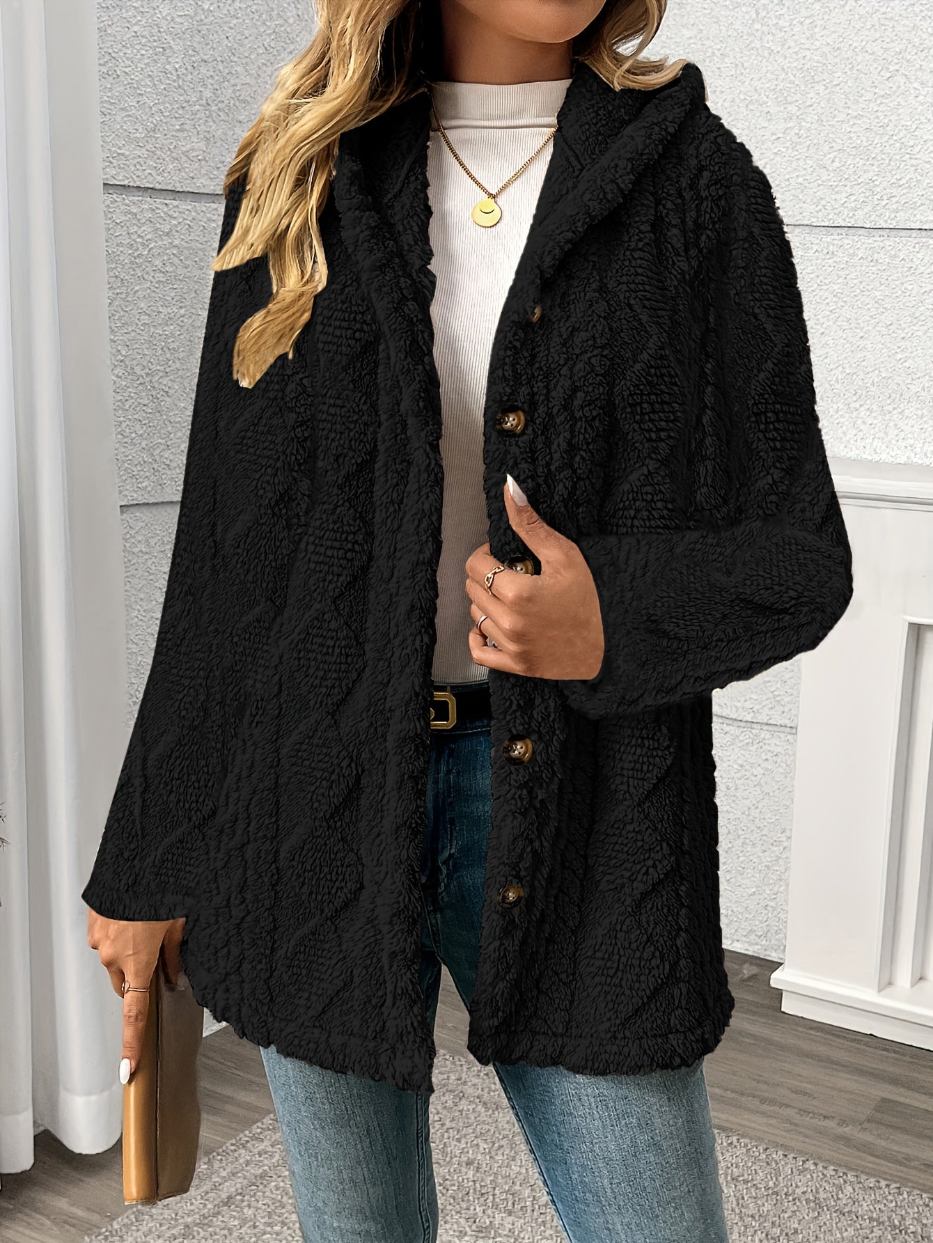 Women’s Plush Faux Fur Coat | Winter Jacket